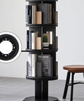 Heavy Duty 9 Inch Lazy Susan Hardware Offering Dead Smooth Ball Bearing Spin, Rock Solid Black Turntable Base with books.