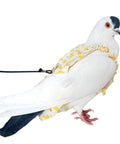 Bird Lover Must Have Pigeon Diaper With Leash for Pigeons Over Five Months Old Waterproof Leash Harness on white pigeon