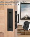 Recessed Finger Flush Pulls With Edge Pull For Pocket Doors, Closets, Sliding And Barn Doors, Black Stainless Steel 6 Inch