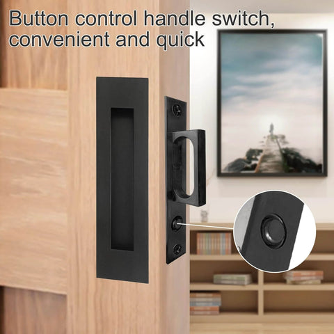 Recessed Finger Flush Pulls With Edge Pull For Pocket Doors, Closets, Sliding And Barn Doors, Black Stainless Steel 6 Inch