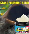 All In One Laptop Repair Kit With Nano Polishing Paste showing scratch removal from phone screen, jar labeled Scratch Wax
