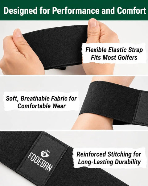 Arm Band Golf Swing Trainer Game Changer For Better Connection showing flexible strap and breathable fabric