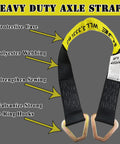 Beefy Heavy Duty Car Trailer Tie Down Straps 4 Pack Kit With 2 Inch By 36 Inch Axle Straps, 10,000 Lbs Break Strength For Car Truck UTV Transport