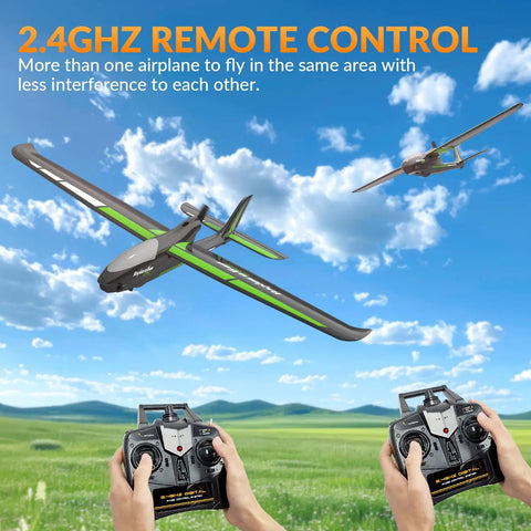 Stunt Ready To Fly 4 Channel RC Plane Ranger600 Glider with 2.4Ghz Control and Xpilot in flight with remote controllers.
