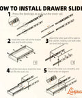 2 Pairs Soft Close Drawer Slides 10 Inch Heavy Duty Side Mount Full Extension Rails With Screws For Kitchen Cabinets 100Lb Capacity Anti Rust Long Lasting Silver Drawer Runners installation guide diagram