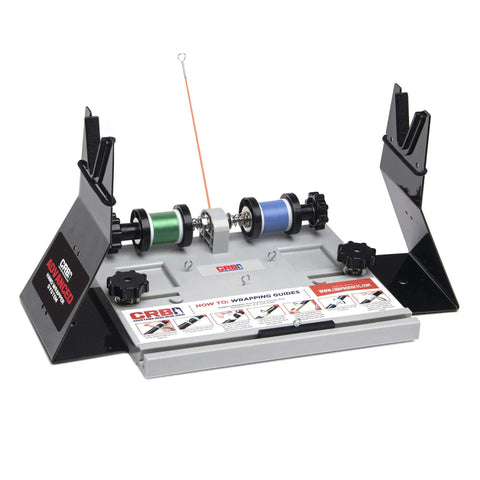 Compact Hand Wrapper System With Two Spool Thread Tensioner And Rock Solid Rod Building Stand featuring two spools and linear tool storage.