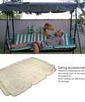 Beige Outdoor Swing Canopy Top Replacement Cover For Porch And Patio Yard Chair displayed with swing and replacement cover