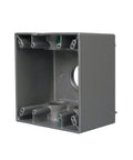 2 Gang Weatherproof Deep Box For Outdoor Electrical Wiring With Five 1 Inch Threaded Outlets Gray Rugged Outdoor Junction Box