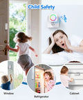 Wireless Door Chime Sensor Alarm When Door Opens For Easy Home Safety Ideal Toddler Barrier And Dementia Care Reminder No Wiring Needed Quick Setup No Fuss Loud Alert For Catching Every Open Door Peaceful Home, white sensor on door