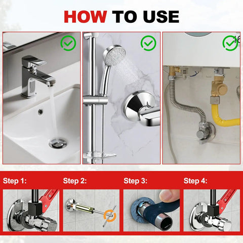 Guide to using Grab And Go Four Piece Plumbing Wrench Kit For Quick Fixes Angle Stop Removal Tool One Half Inch Compression Sleeve Puller