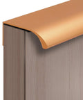Six Piece 80mm Modern Style Finger Edge Pulls Aluminum Concealed Drawer Handles With Screws Rose Gold Finish for Cabinets