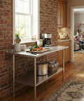 All Stainless Steel Prep Table 24 By 48 Inch With Rounded Corner Backsplash Adjustable Undershelf Heavy Duty Built To Last