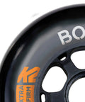 Urban Bolt 100mm 90A Inline Skate Wheel Pack 2-Wheel Set close-up showing black wheel with firm grip inscription