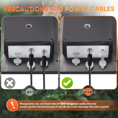 3W Solar Panel Kit With Built In 5000mAh Battery For Trail Cameras IP66 Waterproof Hunting Game Cam Power Supply power cable connection guide