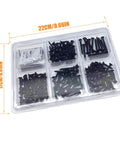 Assorted Wood And Drywall Screws Kit With 215 Pieces And 100 Anchors, 22cm PVC box