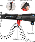 Heavy Duty Aluminum Screw Drill Chain Adapter with rotatable chuck and nail outlet for efficient automatic fastening.