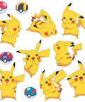 Pokemon Pikachu Peel And Stick Wall Decals Set Of 28 Removable And Repositionable features multiple Pikachu poses with Poké Balls
