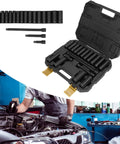 Dope 18 Piece Cr V Steel Deep Socket Set With 10 To 24mm Metric Sockets Plus Extension Rods Prograde Impact Kit Anti Round Hex Design Perfect For Auto Pros And Gear Heads Needing Reliable Hardware Grip in case with sockets and extension rods