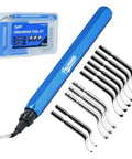 Pro Grade Deburring Tool Kit With 11 High Speed Steel Blades And A 360 Degree Rotary Head for smoothing various materials