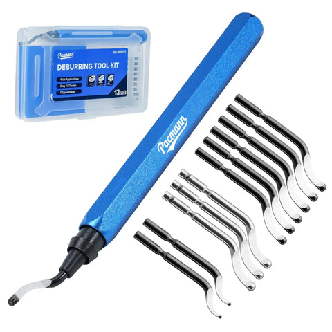 Pro Grade Deburring Tool Kit With 11 High Speed Steel Blades And A 360 Degree Rotary Head for smoothing various materials