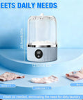 Straight Up Portable Mini Washing Machine For Underwear And Socks Compact Travel Laundry Cleaner with socks and underwear displayed.