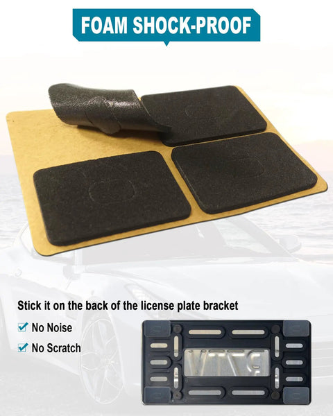 Universal Front License Plate Bracket Kit For Cars, Quick Front Mount, foam pads for shockproof mounting with no noise