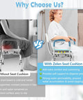 Comparison of a shower transfer bench without and with Shower Seat Cushion For Inside Shower And Bath Chair Pad Padded Transfer Bench Pillow.