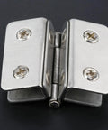 4 Pack 180 Degree Glass Door Hinges Adjustable Double Sided Clips Stainless Steel Cabinet Cupboard Glass Clamps For 5 To 8mm Thick Panels