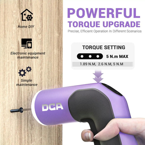 4V Cordless Screwdriver Set With 2000mAh Battery, USB C Charging, 1/4 Inch Magnetic Hex Chuck in use for DIY projects