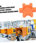 Flexible Jaw Coupling Insert With Rubber Spider for Vibration Dampening in CNC Machines, orange spider shape, factory setup