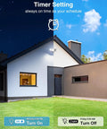 House with outdoor light controlled by 100W Smart LED Security Flood Light With Motion Sensor, day and night setting