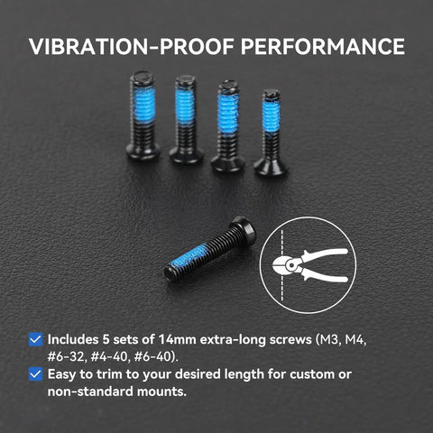 Red Dot Sight Mounting Screws Kit With 112 Pieces And 28 Screw Types For Gunsmithing And Optics displayed on black surface