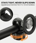 Rock Solid Magnetic Golf Push Cart Phone Holder With Heavy Duty Nailed Down N52 Mount showing twist knob for secure grip on handlebars.