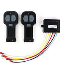 Wireless Winch Remote Kit For 12V DC Trucks, ATVs, And SUVs with dual manual transmitters and control module, 2-pack