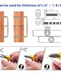 Installation diagram for 10 Pack Champagne Bronze 5 Inch Kitchen Cabinet Handles, showing mounting on wood with measurements and screws.
