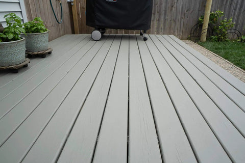 All In One Deck Stain And Sealer With UV Protection In A Solid Gray Finish For Wood Decks Fences And Siding, Water Based Formula