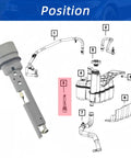 Coolant Level Sensor For Ram 2500 3500 4500 5500 6.7L Direct Fit Replacement Fits 2013 2014 2015 2016 2017 2018 Heavy Duty Trucks OE 68354536AA High Quality OEM Spec, gray sensor shown with position diagram