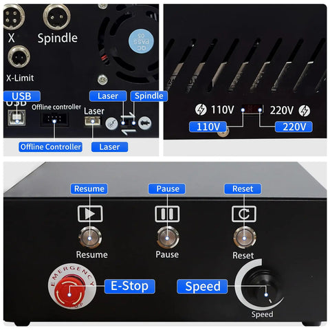 Control panel of Upgraded 3 Axis CNC Router Milling Machine With Grbl Control For Wood Acrylic Aluminum Engraving and Cutting