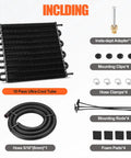 10 Pass Aluminum Transmission Oil Cooler Kit With 5 Sixteenth Inch Universal 10 Rows Tube And Fin Design Engine Mounting
