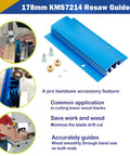 7 Inch Bandsaw Resaw Guide For 14 Inch Band Saws Pro Grade Narrow Cut Accessory For Precision Resawing shown in blue metal