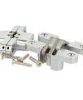 Invisible Zamak Cross Hinge Set Concealed 180 Degree Hinge With Stainless Steel Look Pack Of 2 Includes Screws