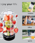 6 Fin Blender Blade Replacement With 2 Pack 16oz Single Serve Cups filled with fruit, ideal for smoothies and shakes