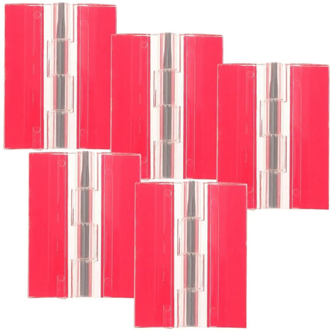 Self Adhesive Hinges Set For Cabinets And Pianos 5 Pack Durable Easy Install shown in red and metal finish