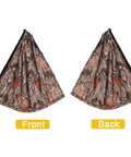 Front and back view of camo tree hammock chair portable hunting stool for outdoors lightweight camping seat on a tree double sided design