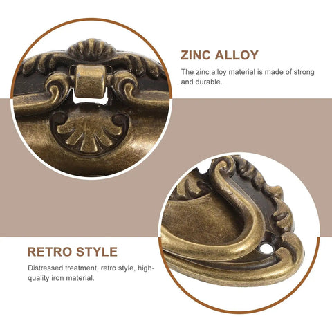 Stylish Metal Case Handles And Wooden Drawers Pulls For Cabinet Knobs Replacement Kit, durable zinc alloy antique drawer pull close-up