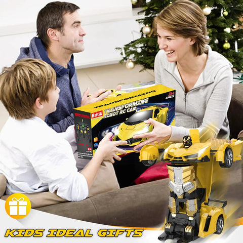 Family gifting Transforming Remote Control Car For Kids 4 To 8, 2.4GHz RC Toy Car for Boys 4 To 7, Converts To Robot