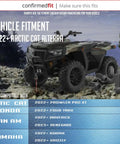 16 Pcs Beefy Bulge Acorn Lug Nuts M10x1.25 Threads displayed with Arctic Cat Alterra ATV on rocky terrain