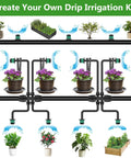 One Quarter Inch Adjustable Drip Emitter Set Of 100 For Garden Watering, Anti Clog Flow Control Sprayers in use with plants