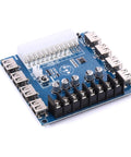 ATX Power Supply Breakout Board 24 Pin Module With 6 USB Ports, Dope 3.3V 5V 12V Rails And 1.8V To 10.8V, top view