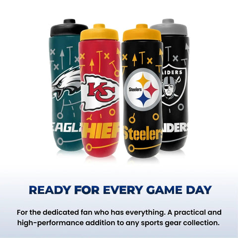 NFL Football Squeeze Bottle 32 Ounce Hydration Bottle For Sports Kids And Adults Easy Squeeze Design Dallas Cowboys Fan Favorite Water Bottle For Gym Tailgate Game Day School And On The Go